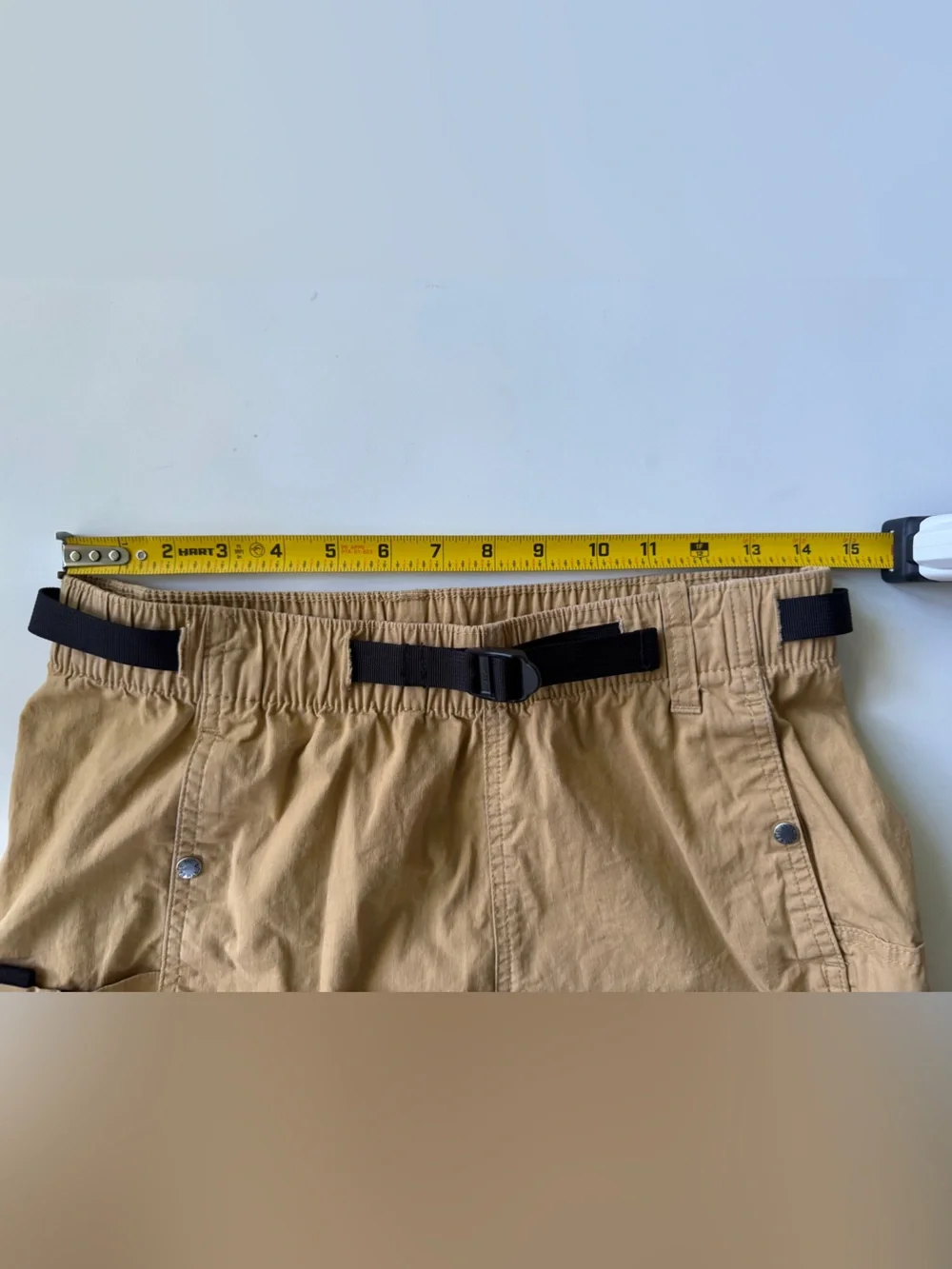 The North Face Mens Small Mustard Yellow Ripstop Cargo Hiking Shorts Belted